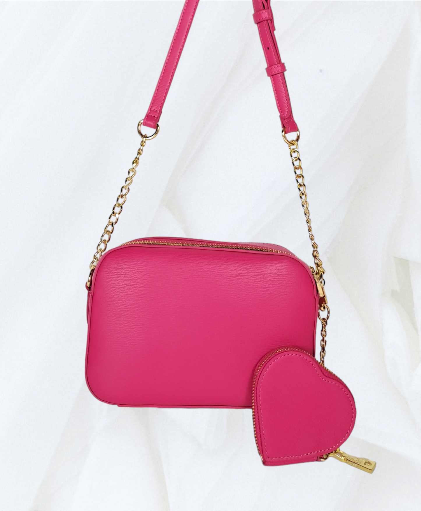 PICCOLA FUXIA CON CUORE COLGANTE